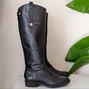 Sam Edelman Penny Black Leather Riding Boots
